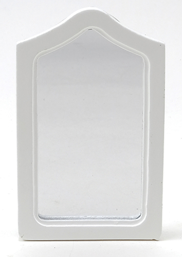 Dollhouse Miniature Framed Mirror, White